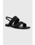 Calvin Klein Sandali SQUARED SANDAL HE ženski črna barva HW0HW01496 - Pepit.si