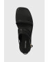 Calvin Klein Sandali SQUARED SANDAL HE ženski črna barva HW0HW01496 - Pepit.si