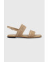 Calvin Klein Sandali SQUARED SANDAL HE ženski bež barva HW0HW01496 - Pepit.si