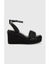 Calvin Klein Sandali WEDGE 50HH W/HW - JQ ženski črna barva HW0HW01490 - Pepit.si