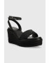 Calvin Klein Sandali WEDGE 50HH W/HW - JQ ženski črna barva HW0HW01490 - Pepit.si