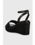 Calvin Klein Sandali WEDGE 50HH W/HW - JQ ženski črna barva HW0HW01490 - Pepit.si