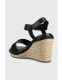 Calvin Klein Sandali WEDGE 70HH - HE ženski črna barva HW0HW01499 - Pepit.si