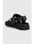 Calvin Klein Usnjeni sandali ADJ SANDAL W/HW ženski črna barva HW0HW01479 - Pepit.si