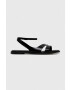 Calvin Klein Usnjeni sandali ALMOND SANDAL ženski črna barva HW0HW01463 - Pepit.si