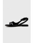 Calvin Klein Usnjeni sandali ALMOND SANDAL ženski črna barva HW0HW01463 - Pepit.si