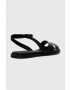 Calvin Klein Usnjeni sandali ALMOND SANDAL ženski črna barva HW0HW01463 - Pepit.si