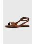 Calvin Klein Usnjeni sandali ALMOND SANDAL ženski rjava barva HW0HW01463 - Pepit.si