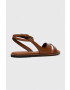 Calvin Klein Usnjeni sandali ALMOND SANDAL ženski rjava barva HW0HW01463 - Pepit.si