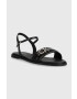 Calvin Klein Usnjeni sandali ALMOND SANDAL W/HW ženski bež barva HW0HW01483 - Pepit.si