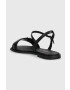 Calvin Klein Usnjeni sandali ALMOND SANDAL W/HW ženski bež barva HW0HW01483 - Pepit.si