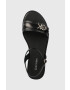 Calvin Klein Usnjeni sandali ALMOND SANDAL W/HW ženski bež barva HW0HW01483 - Pepit.si