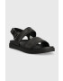 Calvin Klein Usnjeni sandali BACK STRAP SANDAL LTH moški črna barva HM0HM00946 - Pepit.si