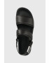 Calvin Klein Usnjeni sandali BACK STRAP SANDAL LTH moški črna barva HM0HM00946 - Pepit.si