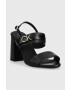 Calvin Klein Usnjeni sandali BLOCK HL SANDAL 85HH W/HW črna barva HW0HW01486 - Pepit.si