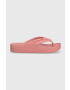 Crocs Japonke Baya Platform Flip ženske roza barva 208395 - Pepit.si