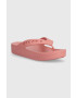 Crocs Japonke Baya Platform Flip ženske roza barva 208395 - Pepit.si