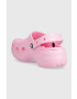 Crocs Natikači CLASSIC PLATFORM CLOG WOMEN ženski roza barva 206750 - Pepit.si