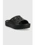 Crocs Natikači Classic Platform Slide ženski črna barva 208180 - Pepit.si