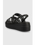 Crocs Sandali Brooklyn Strappy Low Wedge ženski črna barva 206751 - Pepit.si