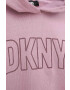 DKNY Otroški bombažen pulover vijolična barva s kapuco - Pepit.si