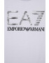 EA7 Emporio Armani Otroška bombažna kratka majica bela barva - Pepit.si