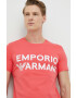 Emporio Armani Underwear Bombažen pižama t-shirt črna barva - Pepit.si