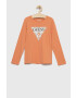 Guess Otroški longsleeve oranžna barva - Pepit.si