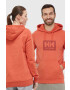 Helly Hansen Bombažen pulover oranžna barva s kapuco - Pepit.si