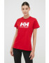 Helly Hansen Bombažen t-shirt rdeča barva - Pepit.si