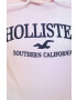 Hollister Co. Bluza ženska roza barva s kapuco - Pepit.si