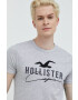 Hollister Co. Bombažna kratka majica siva barva - Pepit.si