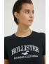 Hollister Co. Bombažna kratka majica rdeča barva - Pepit.si