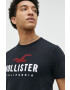 Hollister Co. Bombažna kratka majica črna barva - Pepit.si