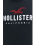 Hollister Co. Bombažna kratka majica črna barva - Pepit.si