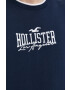 Hollister Co. Bombažna kratka majica mornarsko modra barva - Pepit.si