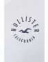 Hollister Co. Bombažna majica z dolgimi rokavi bela barva - Pepit.si