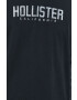 Hollister Co. Bombažna majica z dolgimi rokavi črna barva - Pepit.si