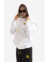 Karl Lagerfeld Pulover Unisex Smiley Hoodie ženski črna barva s kapuco - Pepit.si