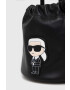 Karl Lagerfeld Usnjena torbica črna barva - Pepit.si