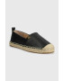 Lauren Ralph Lauren Usnjene espadrile Cameryn IV črna barva 802905304001 - Pepit.si