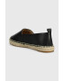 Lauren Ralph Lauren Usnjene espadrile Cameryn IV črna barva 802905304001 - Pepit.si