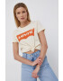 Levi's Bombažen t-shirt kremna barva - Pepit.si