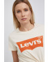 Levi's Bombažen t-shirt kremna barva - Pepit.si