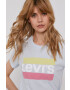 Levi's T-shirt ženski modra barva - Pepit.si