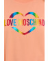 Love Moschino Bluza ženski oranžna barva - Pepit.si