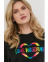 Love Moschino Bluza ženski črna barva - Pepit.si