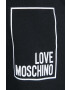 Love Moschino Bombažen pulover ženska črna barva s kapuco - Pepit.si