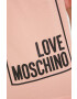 Love Moschino Bombažna kratka majica roza barva - Pepit.si