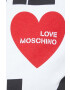 Love Moschino Bombažna kratka majica bela barva - Pepit.si